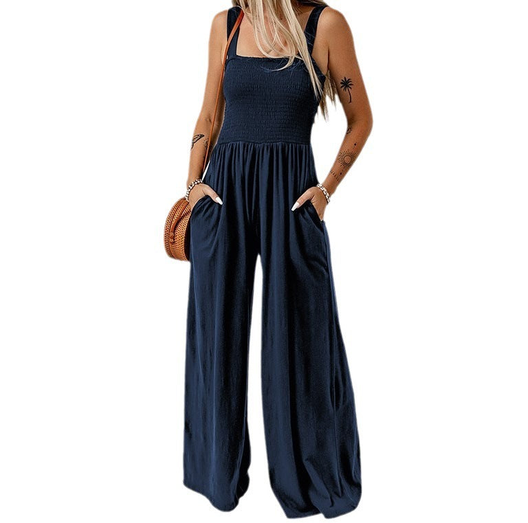 Sleeveless Tube Top Women's Commuting Wear Vest Jumpsuit Loose Wide Leg