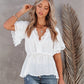 Women's Chiffon Shirt Loose Slimming Waist-tight Elegant Lace Chiffon Patchwork Solid Color Top