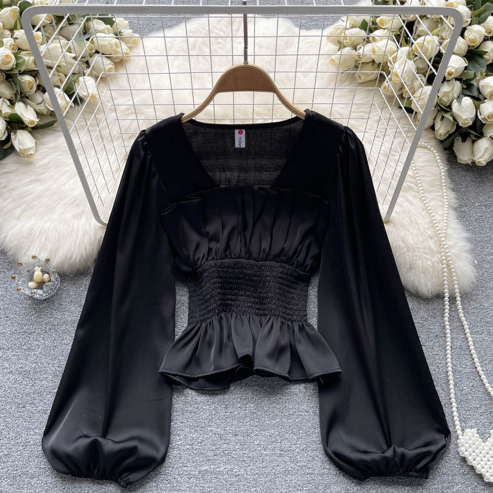 Women's Fashion Style Square Collar Shirt Top