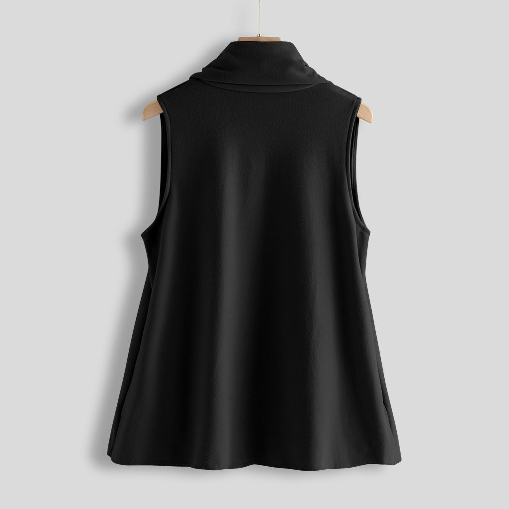 Fashionable Sleeveless Solid Color Cashmere Vest Women