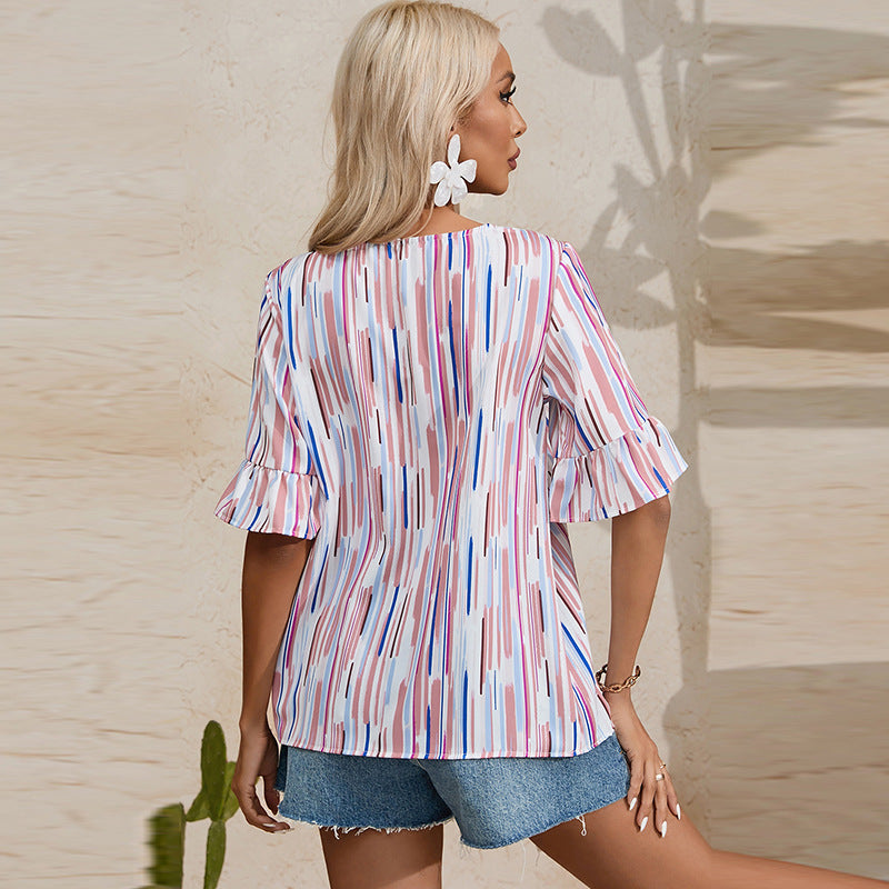 Women's Round Neck Short-sleeved Pullover