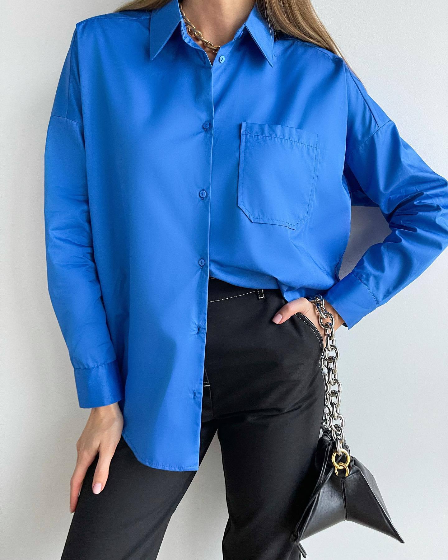 Fashion Women's Single Pocket Solid Shirt