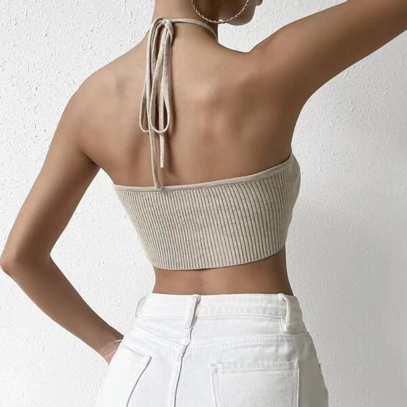 Fashion Lace-up Knitted Vest Top For Women