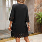Half Sleeve A- Line Fashion Lace V-neck Dress