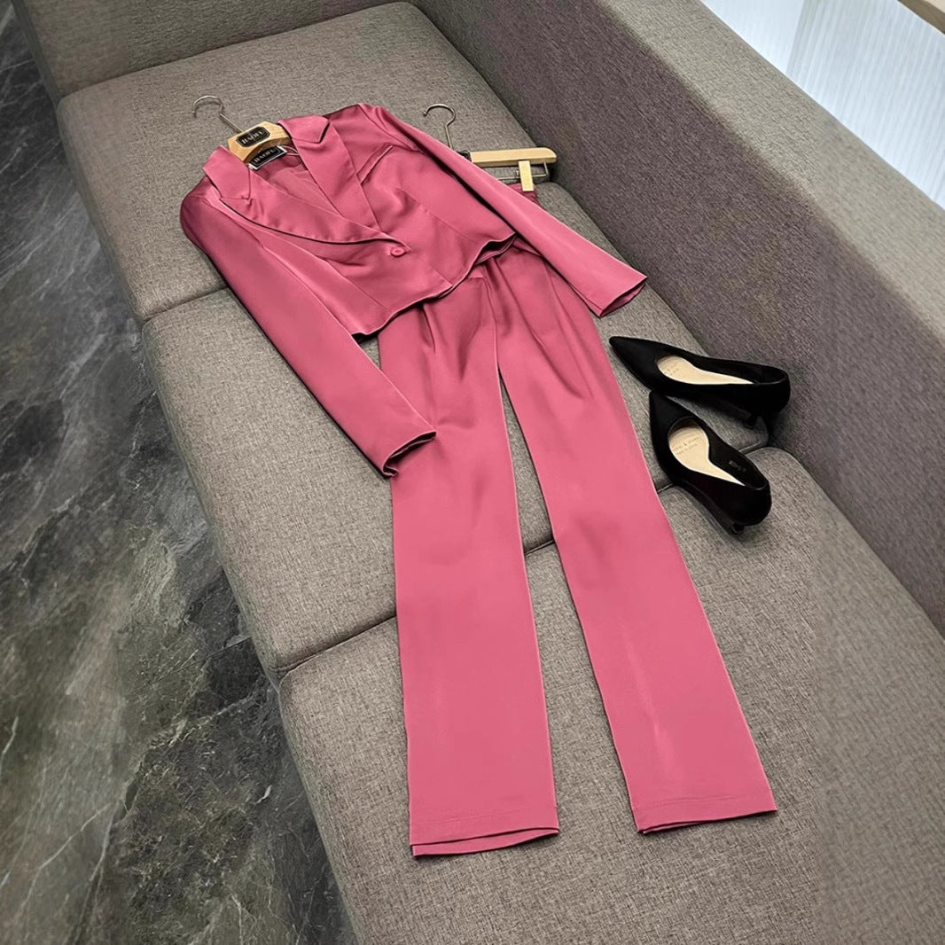 Womens Sophisticated, High-end Chanel-style Blazer And Pants Suit