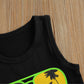 Boys Beach Style Glasses Palm Tree Print Vest Shorts Set