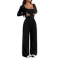 Womens Fashionable Casual Solid-Color Jumpsuit
