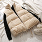 Gold Velvet Cotton Women's Short Loose Padded Vest