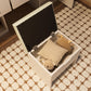 47.2 Makeup Vanity With Mirror And Light, Vanity Desk With Cushioned Storage Stool, Dressing Table With Two Organizers,3 Drawers And 2 Cabinets For Bedroom, White