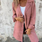 Lapel Single Breasted Cardigan With Pockets Fashion Color Solid Mid-Length Outwear Coat Womens Clothing