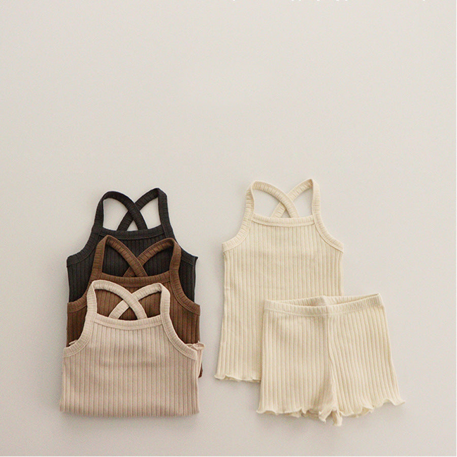 Pyjama à bretelles côtelées pour enfant