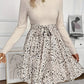 Women's Multicolor Printing Dress Round Neck Long Sleeve Floral