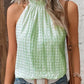 Women's Fashion Sleeveless Bubble Plaid Round Neck Vest