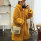 Veste d'hiver à capuche en fausse fourrure de coton épais