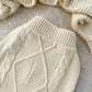 Loose Cable-knit Sweater Women's Cinched Bodycon Sheath Skirt Two-piece Dress Of Knitted Sweater