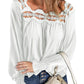 Loose Pullover Shirt Hollow Out Lace-collared Blouse Women