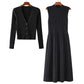 Mid-length Knitted Dress Suit Cardigan Woolen Skirt Two-piece Set