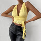 Milk Silk Deep V Cinched Slimming Pullover Female