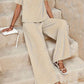 Casual Fashion Solid Color Top Suit Wide Leg Pants