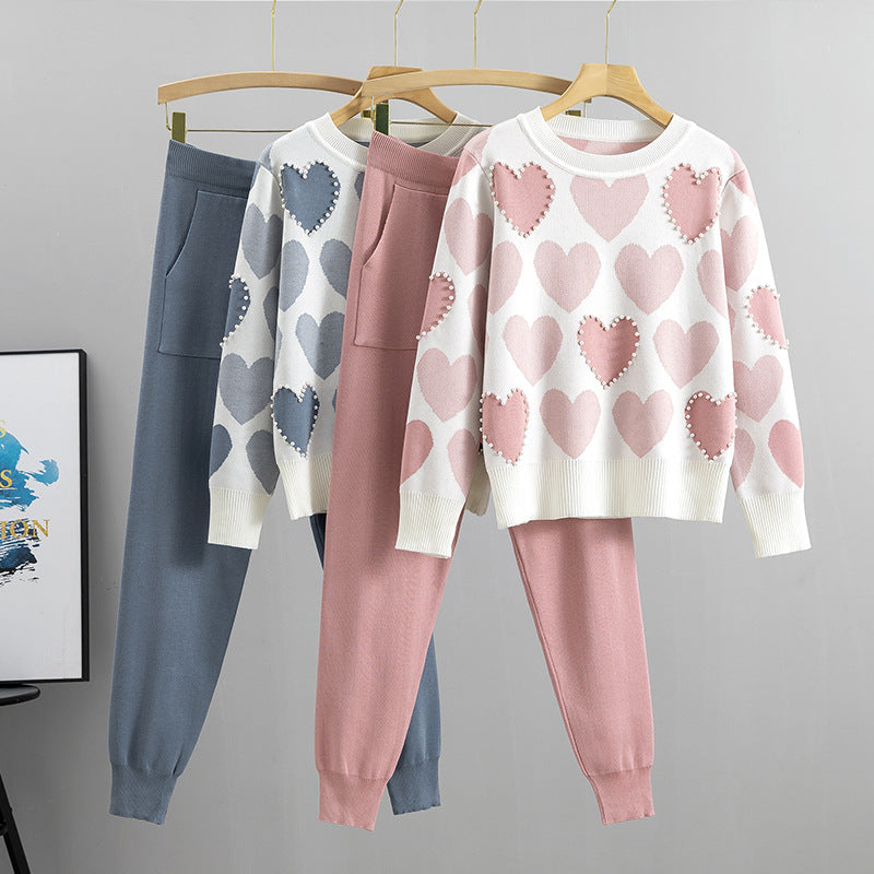 Preppy Outfit With Heart-shaped Beaded Accents