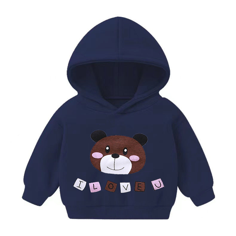 Boys And Girls Hooded Sweater And Cashmere Children's All-match Long-sleeved Clothes