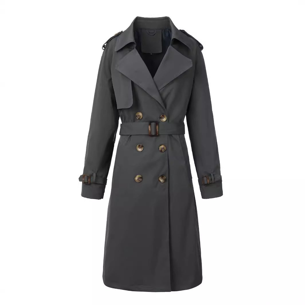 Coupe-vent imperméable décontracté ample à double boutonnage