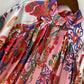 Fashion Puff Sleeve Tie Waist Printed Dress
