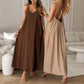 Solid Color And V-neck Sling CasualDress