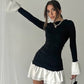 Women's Fashion Round Neck Long Sleeve Dress