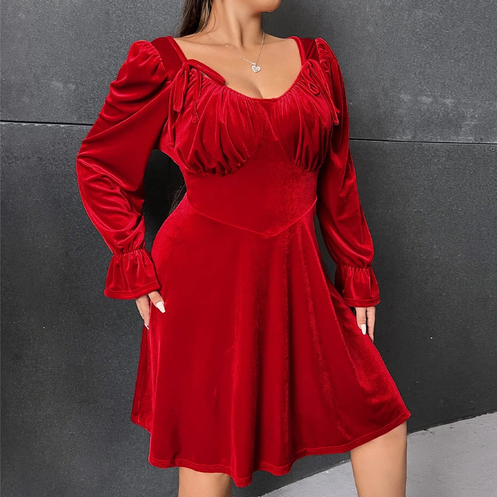 Women's Fashion Personalized Velvet Party Dress