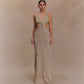 Twisted Vest Gold And Silver Wire Spring And Summer V-neck Dress