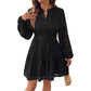 European And American Long Sleeve Elegant Jacquard Dress