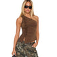 One-shoulder Pleated Lace T-shirt Top