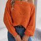 Pull décontracté à manches lanternes et col rond