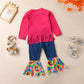 Pull pour fille en faux denim déchiré tie-dye