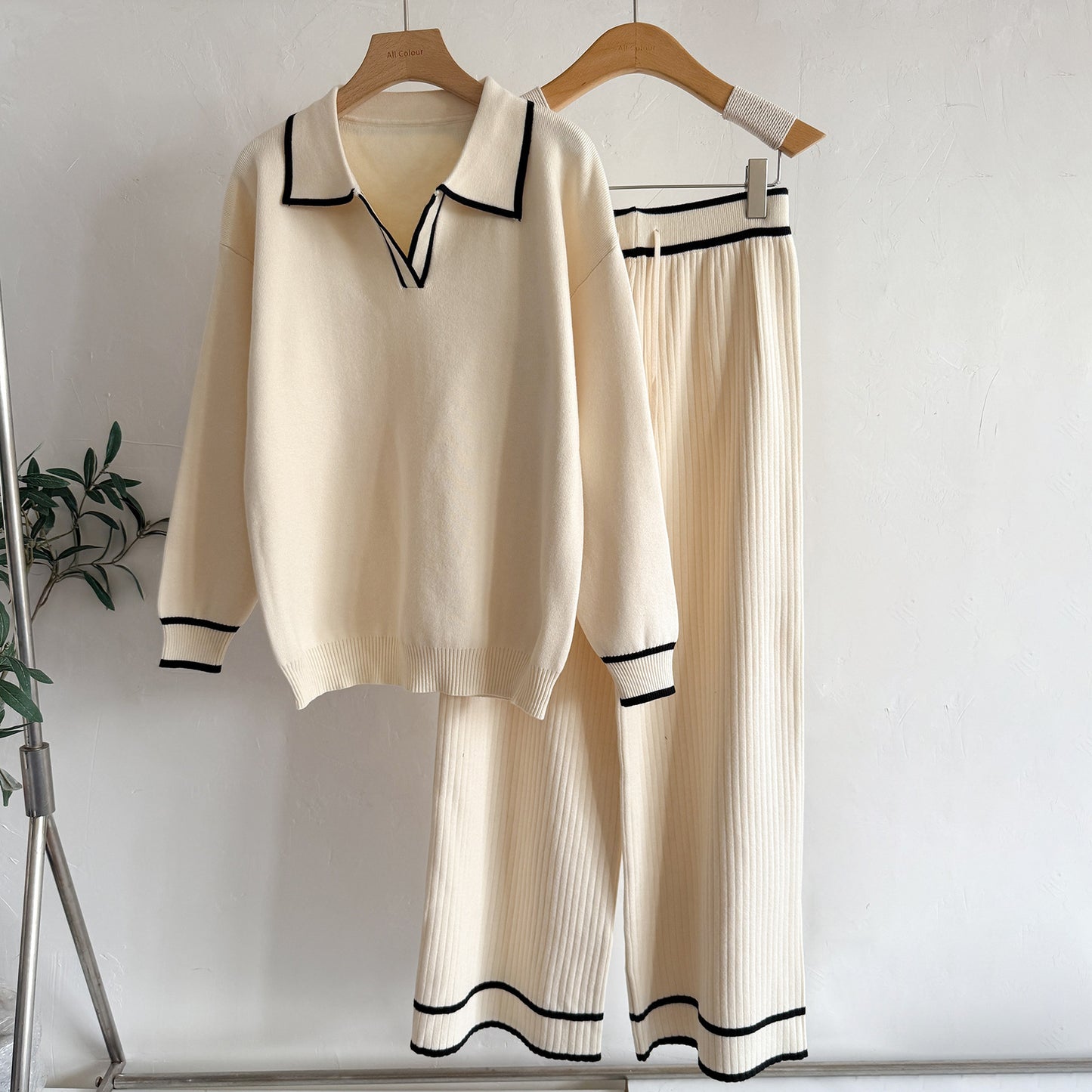 New Contrast Color Fashion Casual Women's Suit
