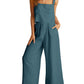 Ensemble décontracté sans manches, caraco, pantalon large