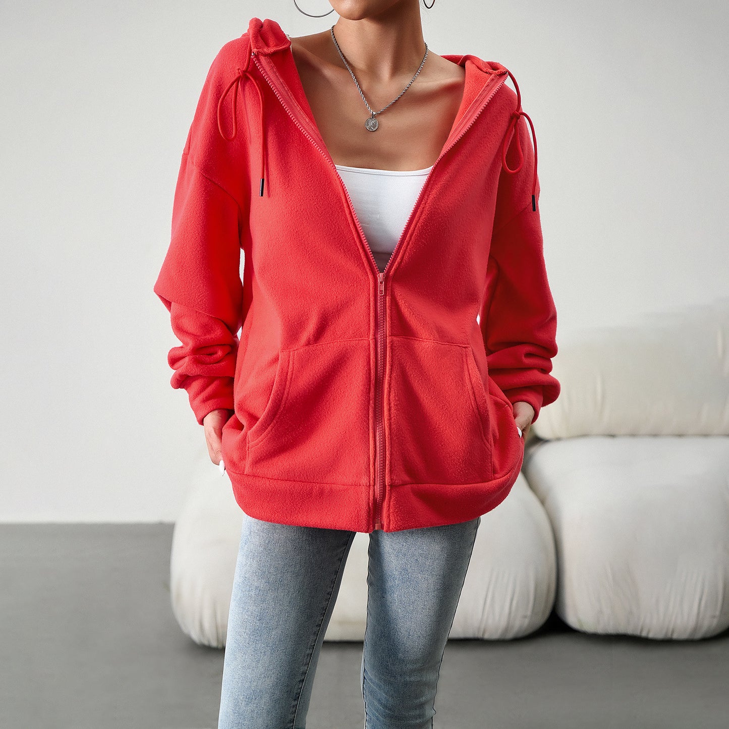 Women's Fashion Loose Casual Sweater Cardigan Hooded Coat