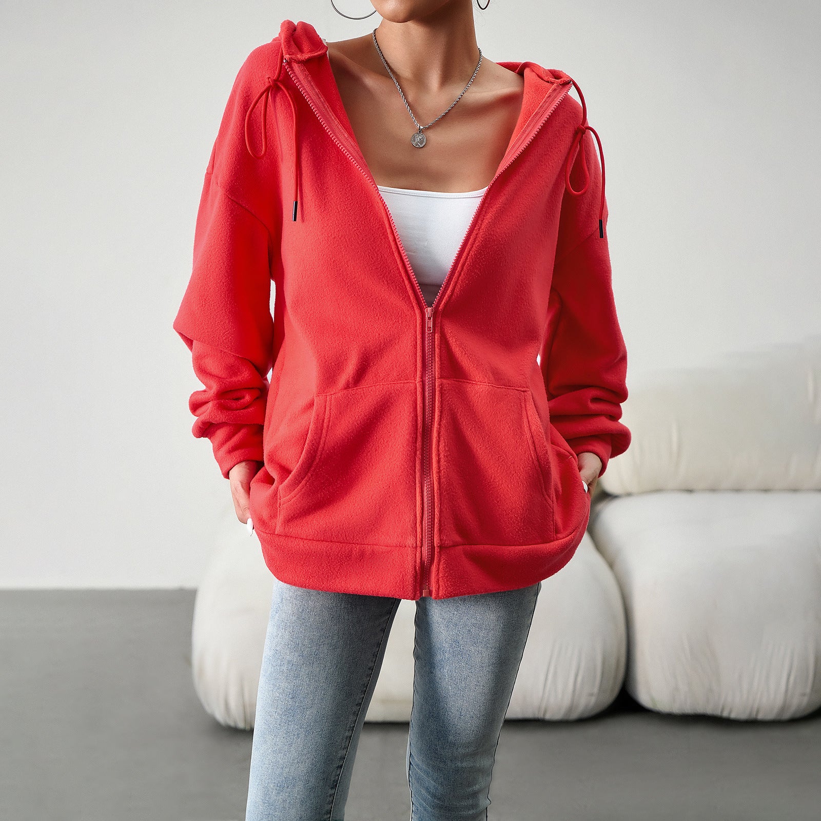 Women's Fashion Loose Casual Sweater Cardigan Hooded Coat