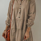 Robe à manches longues et coutures tendance pour femme, couleur unie