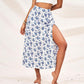 Women's Fashion Loose Split Floral Skirt