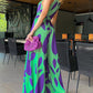 Green Printing Casual Lace Up Jumpsuit