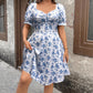 Women's Printed Short-sleeve Knee-length Dress
