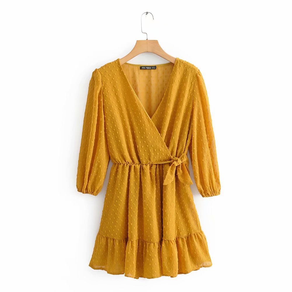 V-neck Jumpsuit European And American Autumn Tulle Jacquard Jumpsuit
