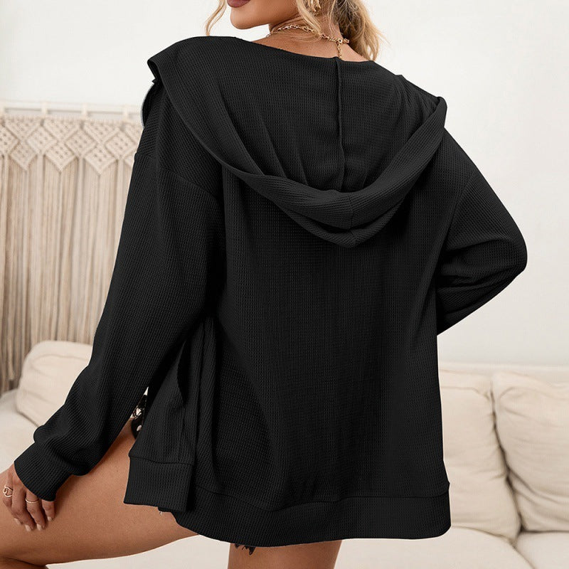 Casual Hooded Sweater Pullover Zip Cardigan Jacket Jacket Top