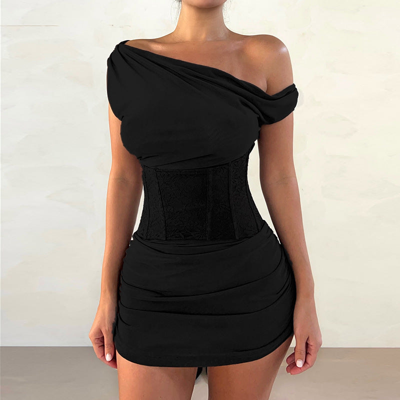 European And American-style Sexy Lace Waist-cinching Bodycon Skirt