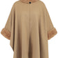 Fashionable Fur Collar Mid-length Coat Cape