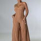 Elegant, Commuter-friendly High-waisted Milk Silk Pants Relaxed-fit Jumpsuit