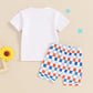 Ensemble t-shirt et short d'été à imprimé anglais pour bébé