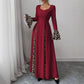 European And American Women's Clothing Leopard Print Contrast Color Long Dress
